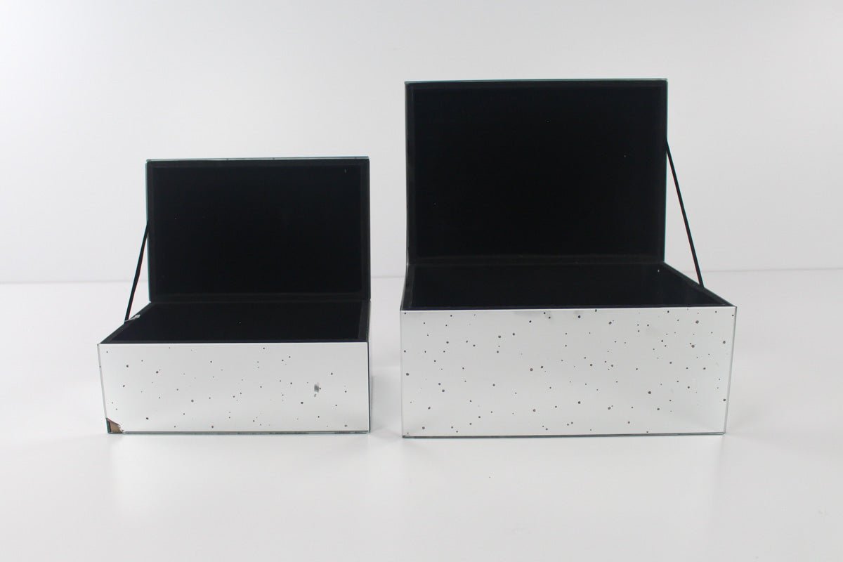 CAJA DE VIDRIO CON DIBUJO SET DE 2 - VERANDA INTERIORES