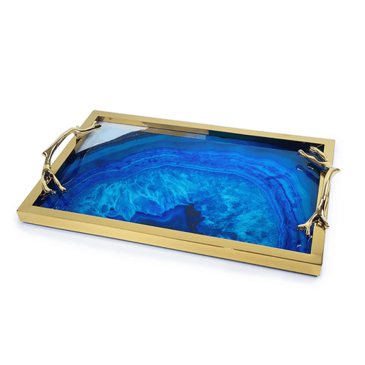 CHAROLA DE PIEDRA AGATA - DORADO - VERANDA INTERIORES