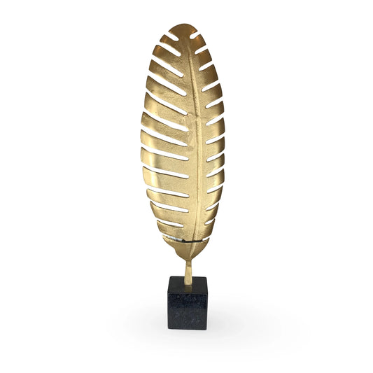 ESCULTURA HOJA ALUMINIO DORADO - VERANDA INTERIORES