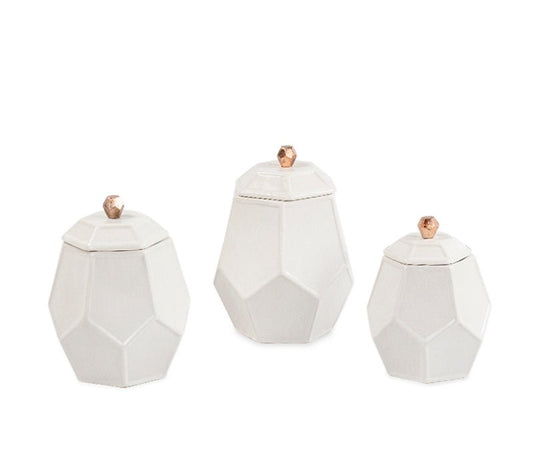 BOTE CON TAPA GEOMETRICO SET/3 - VERANDA INTERIORES