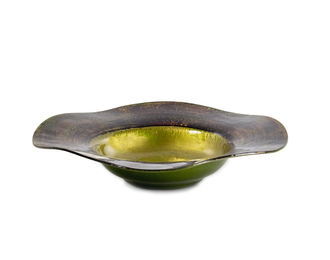 BOWL TALL JOELLE WAVY EDGE GLASS - VERANDA INTERIORES
