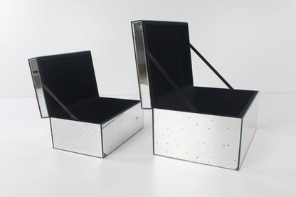 CAJA DE VIDRIO CON DIBUJO SET DE 2 - VERANDA INTERIORES