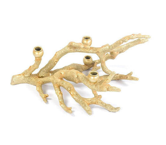 CANDELERO RAMA DE ARBOL DORADO - VERANDA INTERIORES