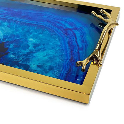 CHAROLA DE PIEDRA AGATA - DORADO - VERANDA INTERIORES