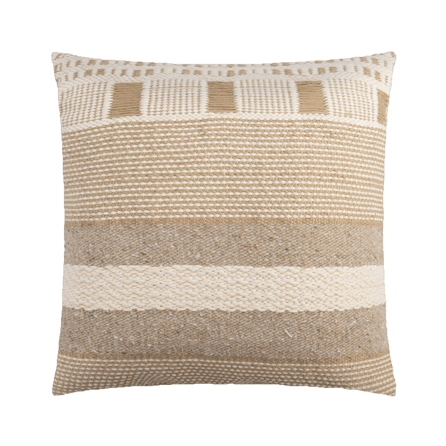 COJÍN VALLARTA BANDAS CAFES Y BLANCO - VERANDA INTERIORES