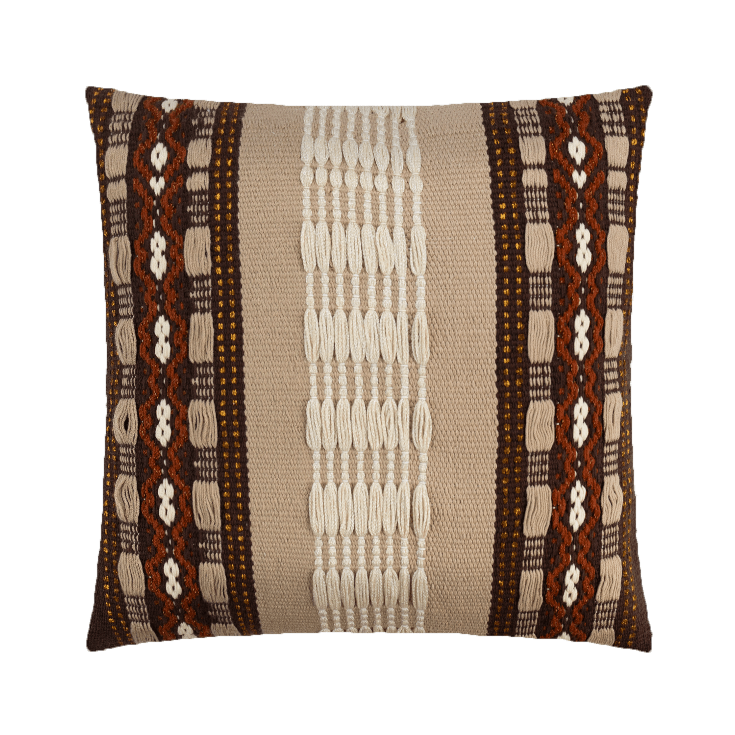 COJÍN VALLARTA COLOR CHOCOLATE Y GUINDO - VERANDA INTERIORES