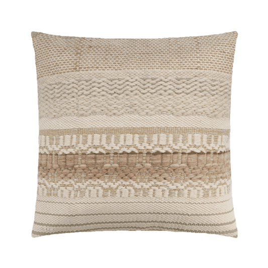 COJÍN VALLARTA FRANJA CAFÉ COLORES NEUTROS - VERANDA INTERIORES