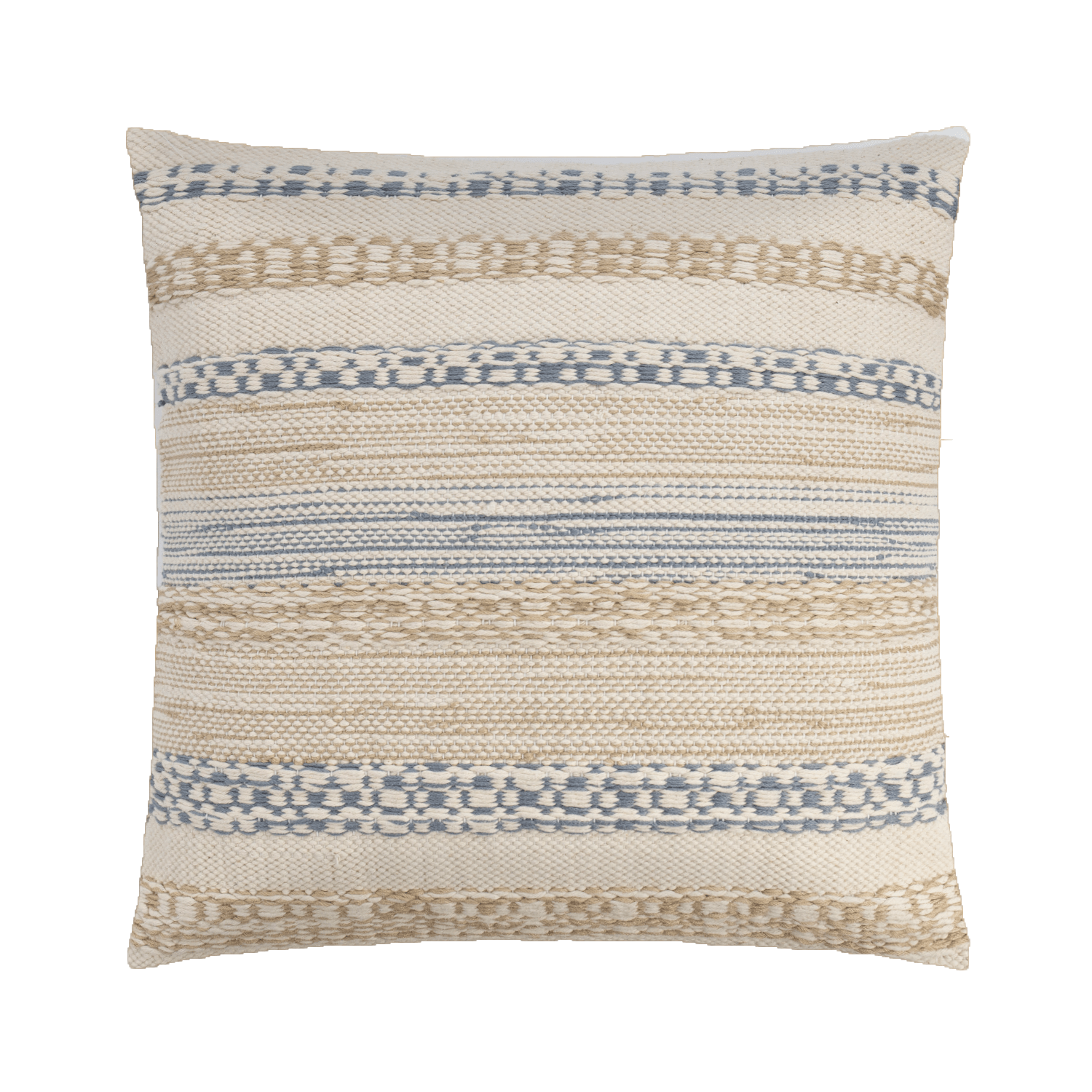 COJÍN VALLARTA FRANJAS AZULES Y CAFES - VERANDA INTERIORES