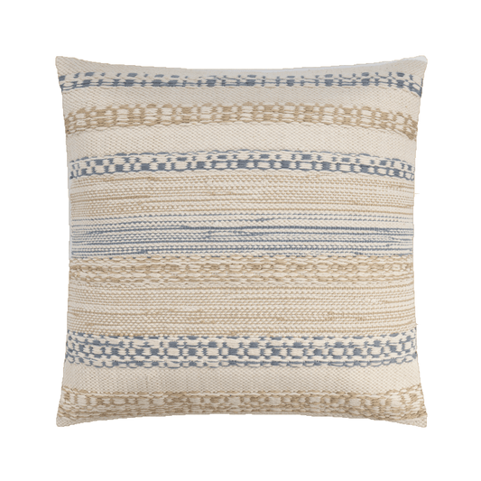 COJÍN VALLARTA FRANJAS AZULES Y CAFES - VERANDA INTERIORES