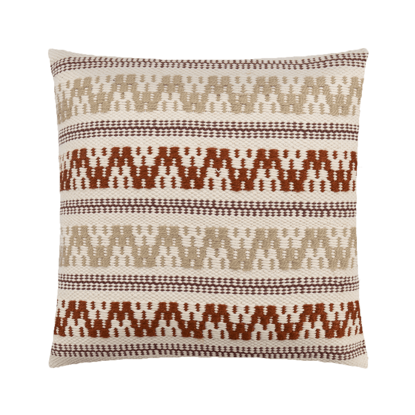 COJÍN VALLARTA SIMETRÍA DUAL EN ROJO & BEIGE - VERANDA INTERIORES