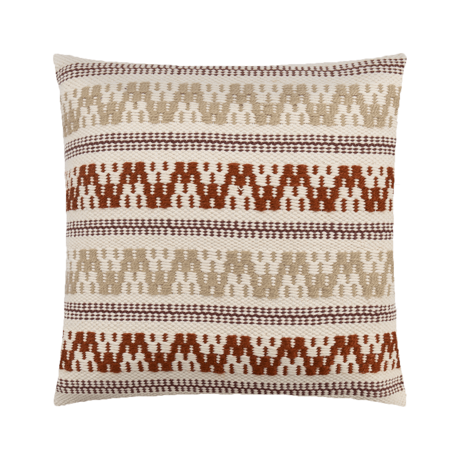 COJÍN VALLARTA SIMETRÍA DUAL EN ROJO & BEIGE - VERANDA INTERIORES