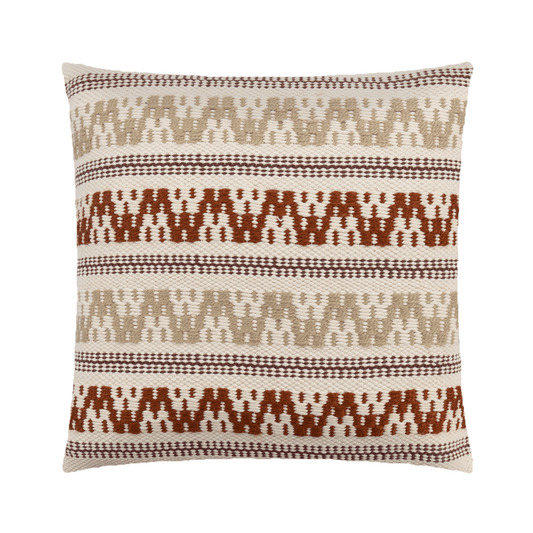 COJÍN VALLARTA SIMETRÍA DUAL EN ROJO & BEIGE - VERANDA INTERIORES