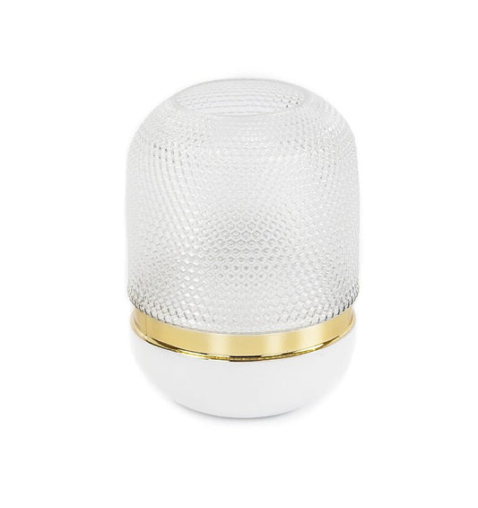 FLORERO TIRA DORADA BLANCO - GRANDE - VERANDA INTERIORES