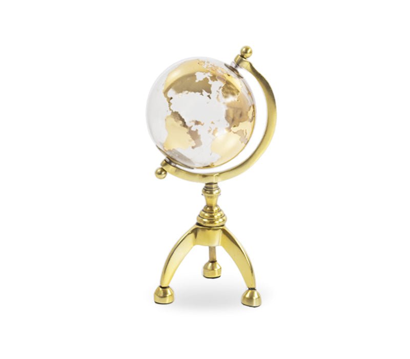 GLOBO TERRAQUEO ALUMINIO ORO - VERANDA INTERIORES