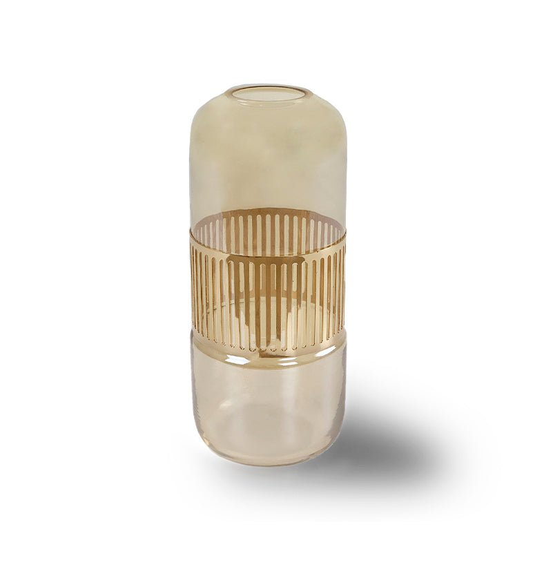 JARRON DE VIDRIO AMBER - GRANDE - VERANDA INTERIORES