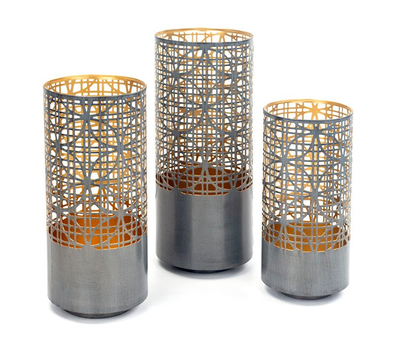 LINTERNA PERFORADA DE METAL SET DE 3 - VERANDA INTERIORES