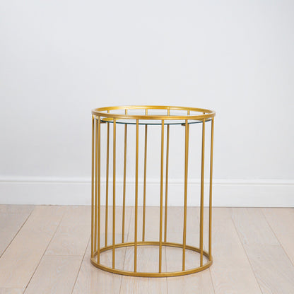 MESA CON ESPEJO DORADA SET DE 3 - VERANDA INTERIORES