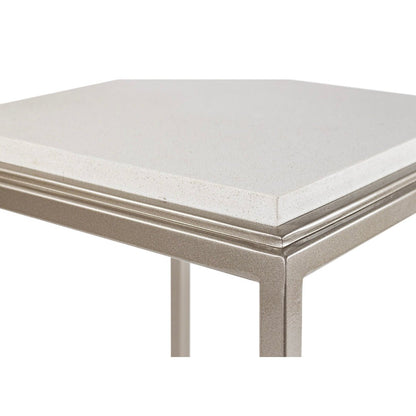 MESA CUADRADA METAL CUB. GRANITO BLANCO - VERANDA INTERIORES