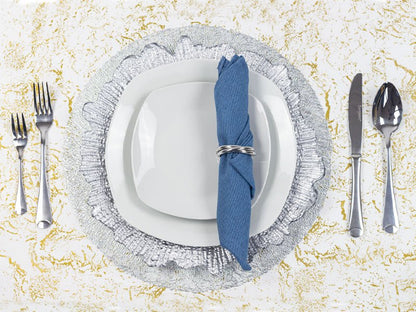 SERVILLETA DE LINO COLOR AZUL ACERO - VERANDA INTERIORES